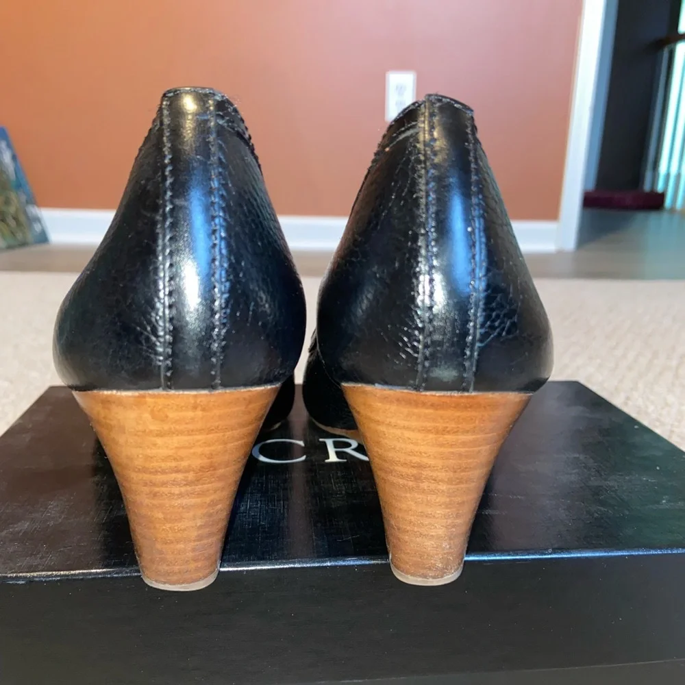 Tory Burch Sally Black Leather Wedges, Size 9M
